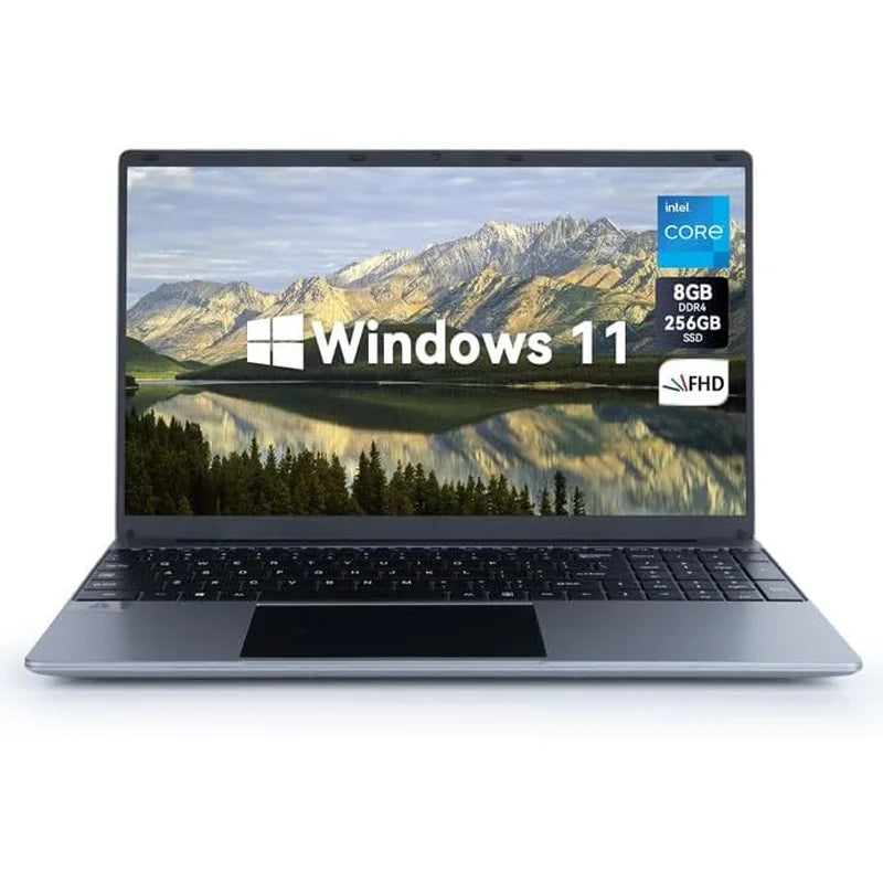 15.6"Laptop Computer Windows 11 Quad-Core Celeron with Battery 8GB DDR4 256GB SSD