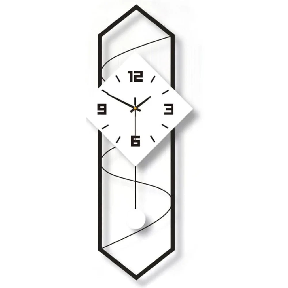 Silent Wall Clock Metal Modern Wall Clock Large Pendulum