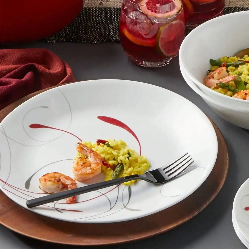 Round 12-Piece Dinnerware Set, suitable for friends gathering, birthday party, family dinner, suitable for housewarming gift