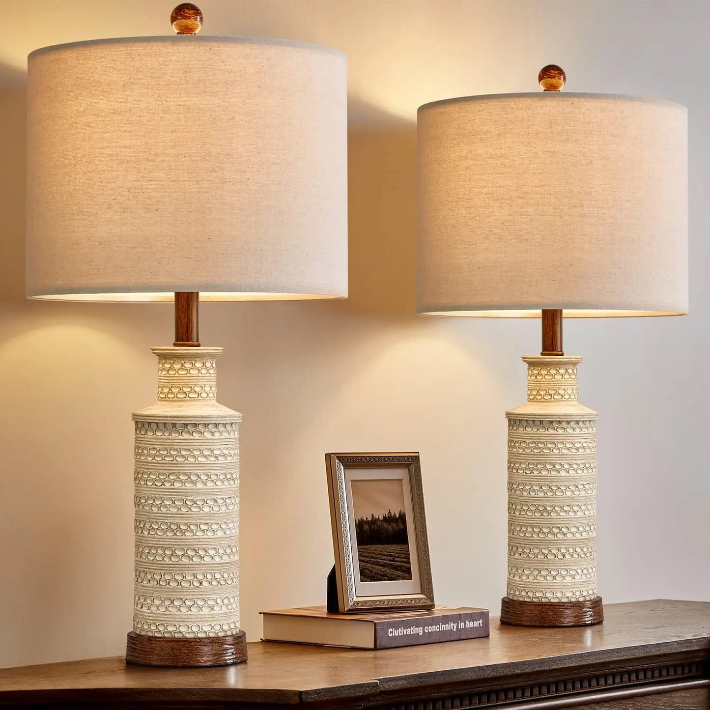 24'' Farmhouse Table Lamp Set of 2