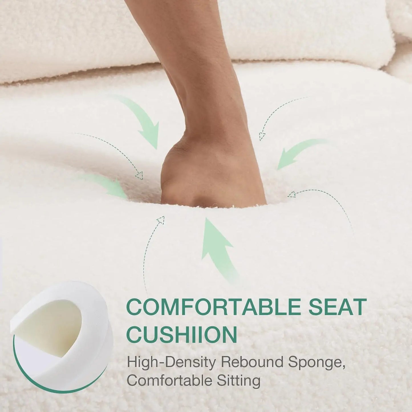 64" Loveseat Sofa Couch, Comfy Couch with Extra Deep Seats, Fabric Upholstered