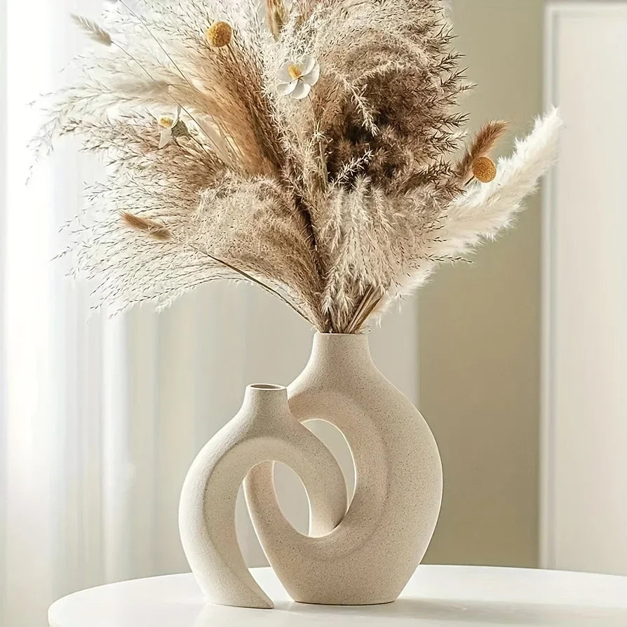 2pc ceramic vase artwork, living room bedroom study cafe and other decorations
