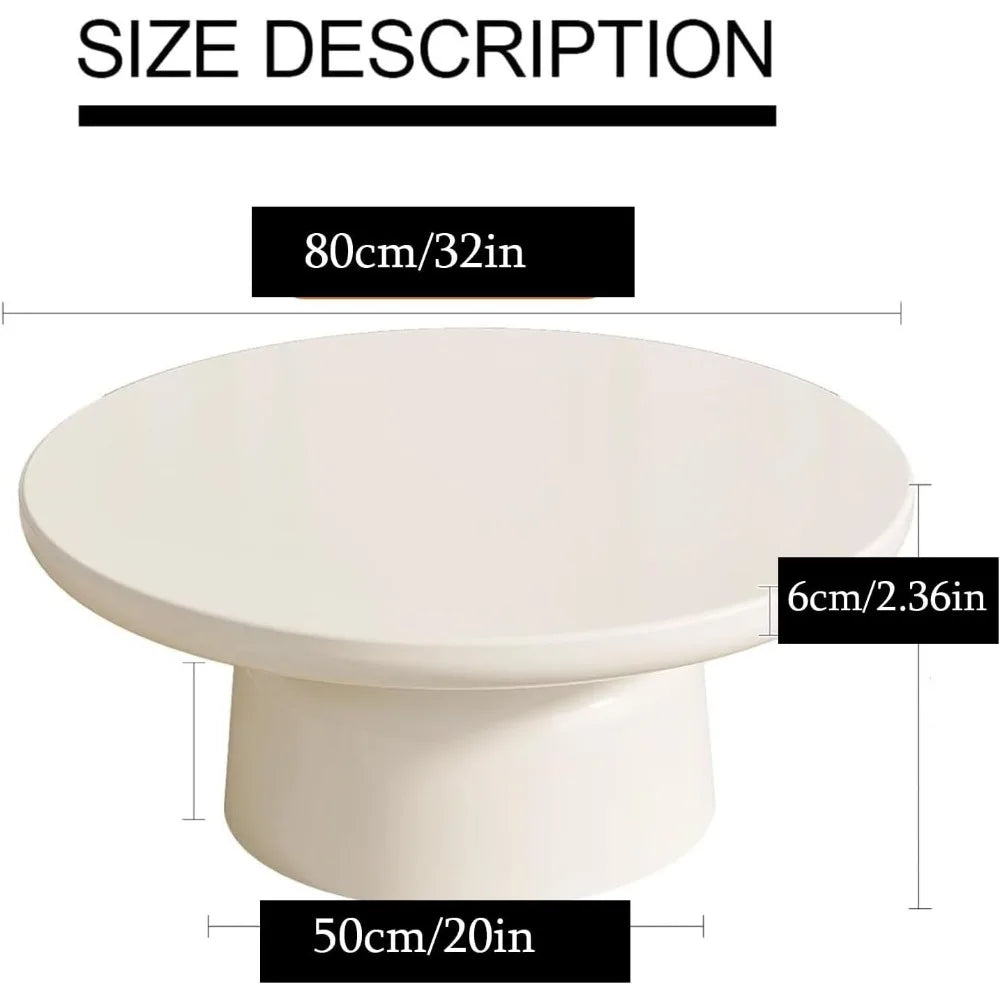 Creamy White Center Table, Modern Tea Table Low Floor