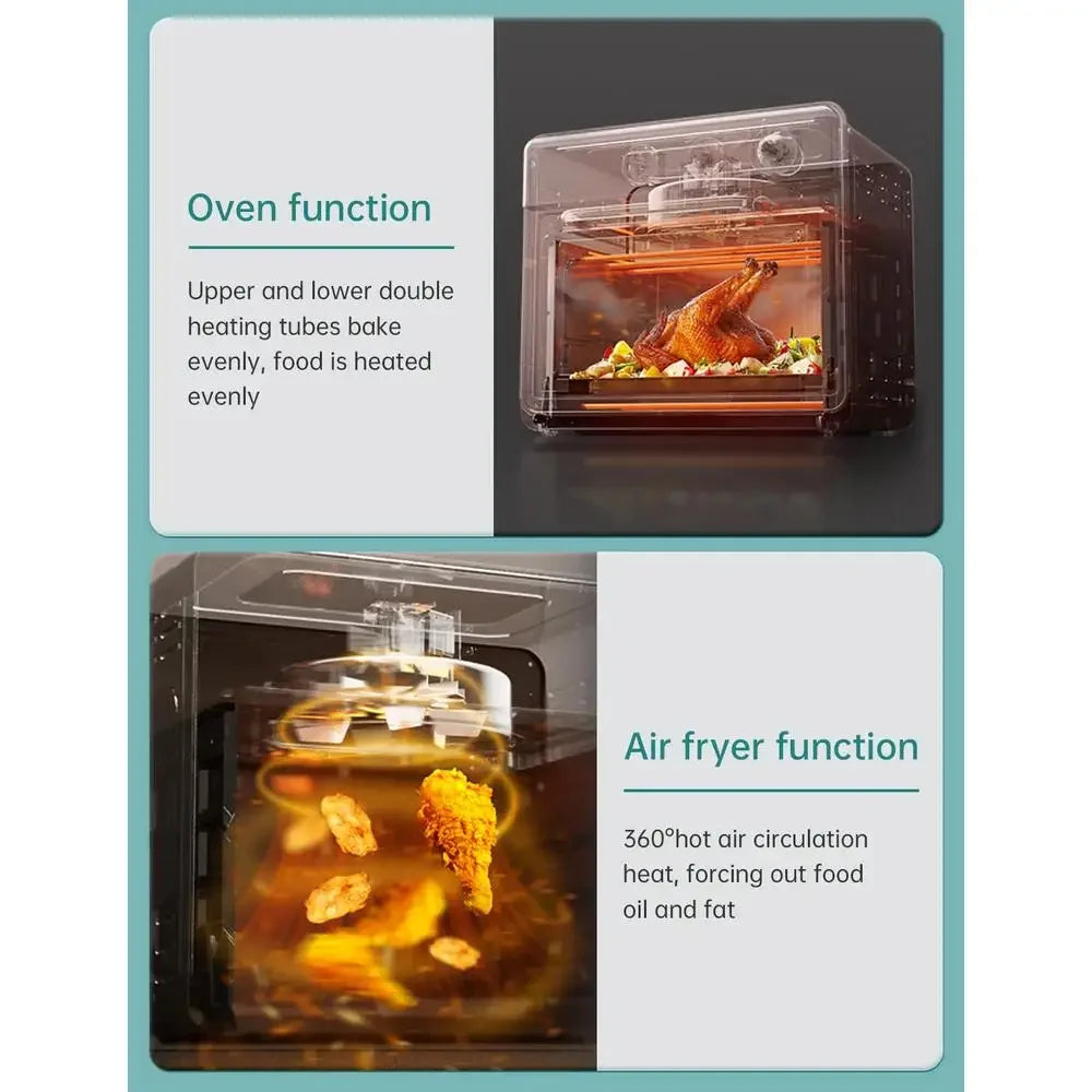 Compact Toaster Oven Air Fryer 6-in-1 1500W Rapid Heat 21QT Convection Oven with Non-Stick Interior and Cooking Accessories