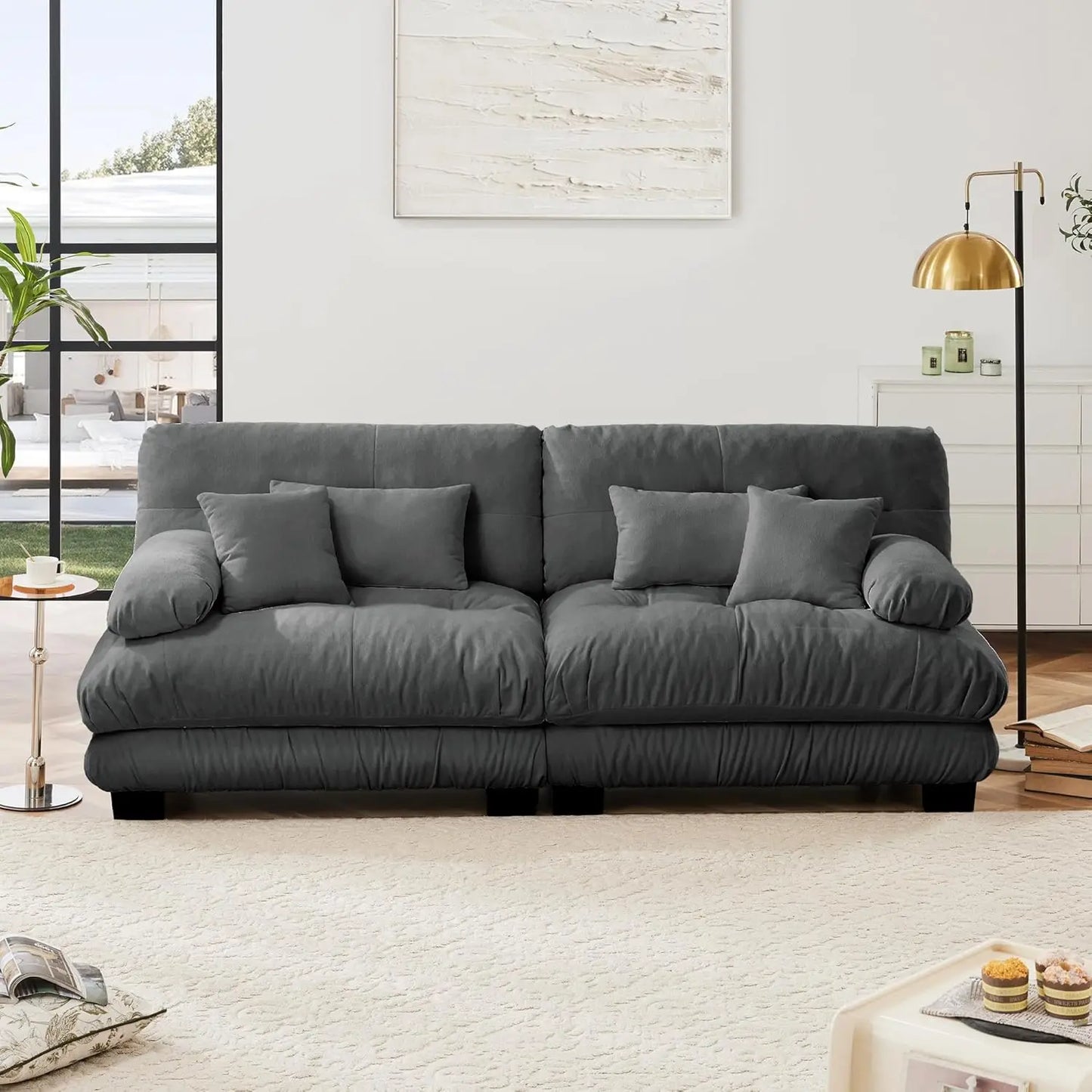 94.4 Inch Comfy Chenille Cloud Oversized Modular Sectional Sofa, Couches for Living Room