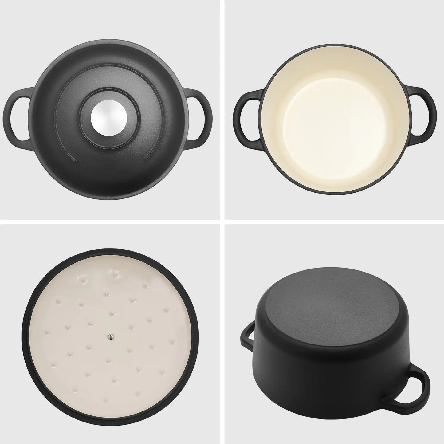 6 Quart Enameled Cast Iron Dutch Oven with Lid