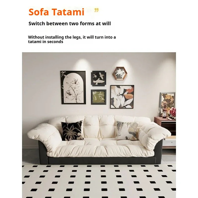Modern Cloud Loveseat Sofa Plush 2-Seater Couch with Pillow Armrests for Small Spaces Living Room Bedroom Dorm Compact Design
