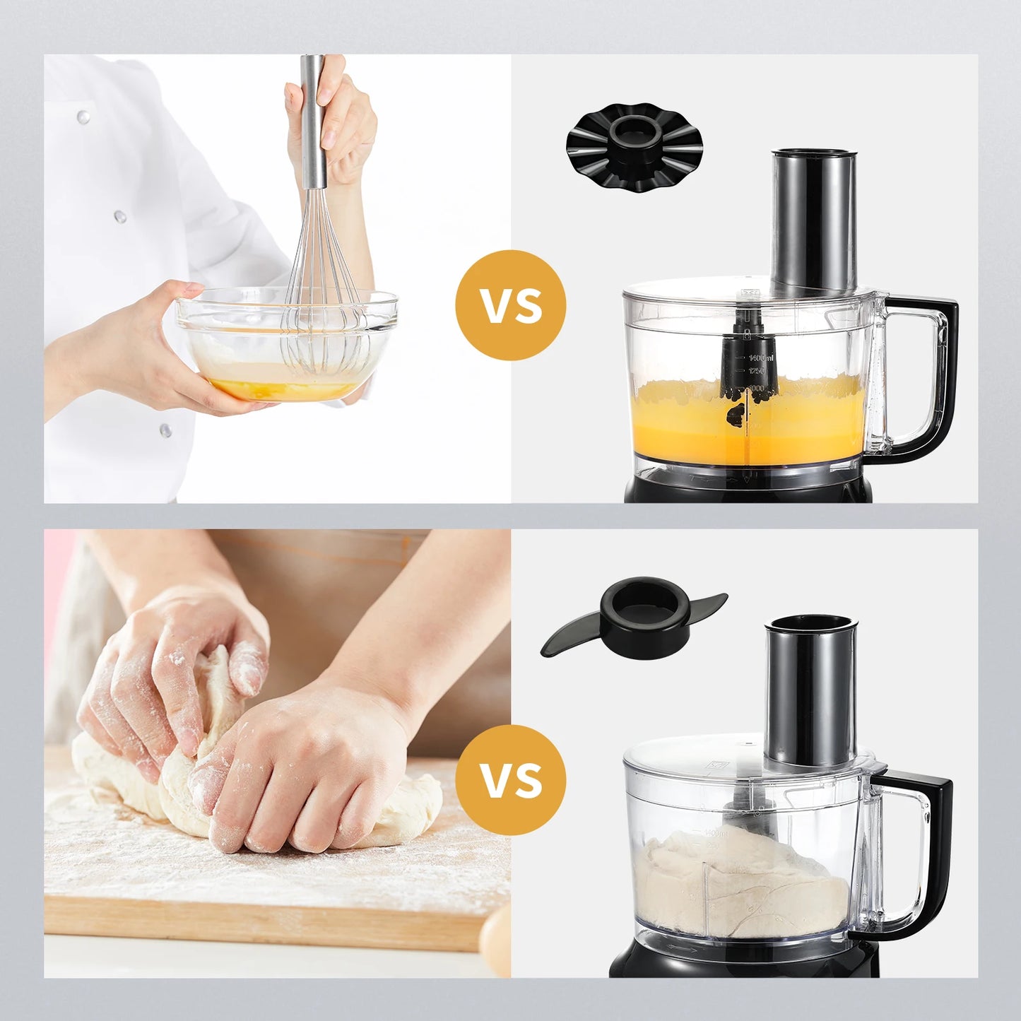 6 in1 800W Black Food Processor
