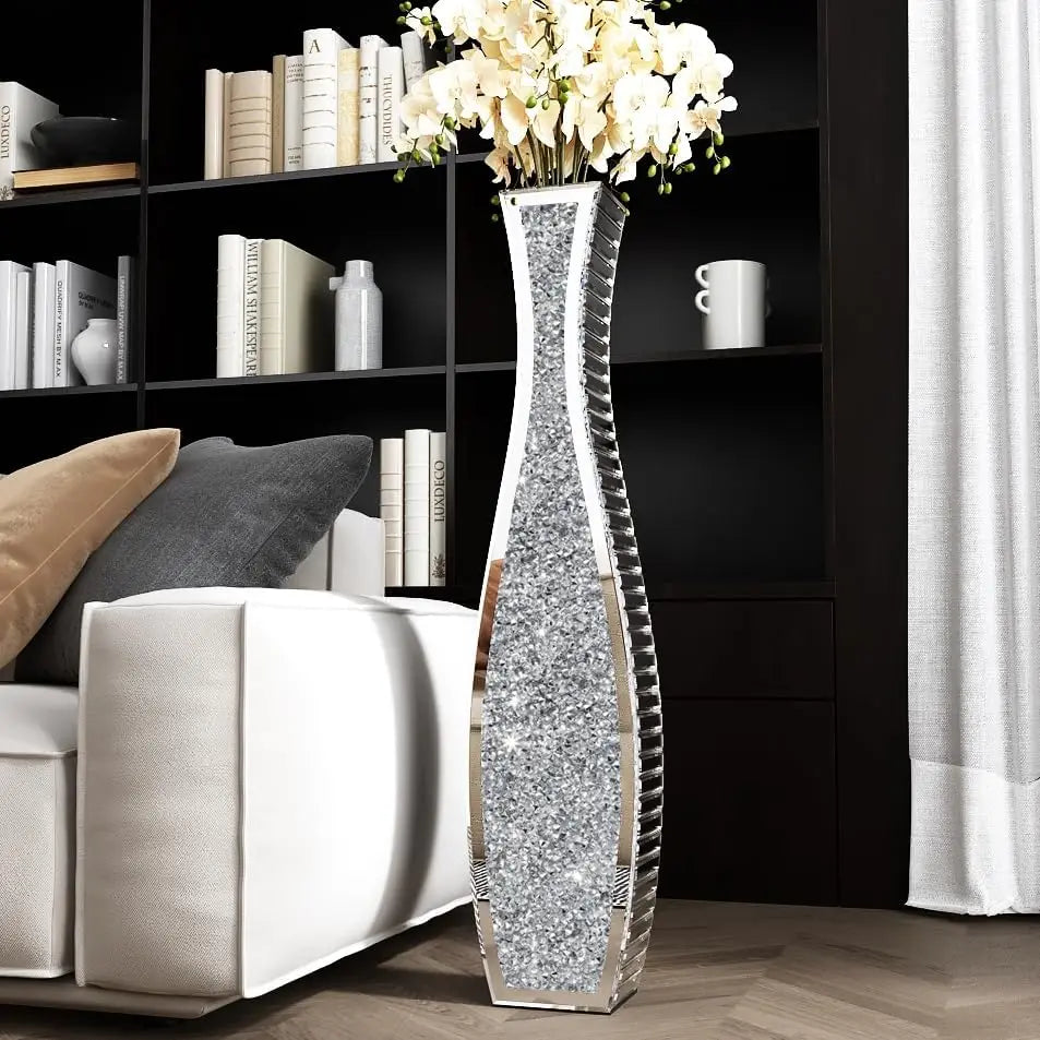 28" Large Crushed Diamond Floor Vase