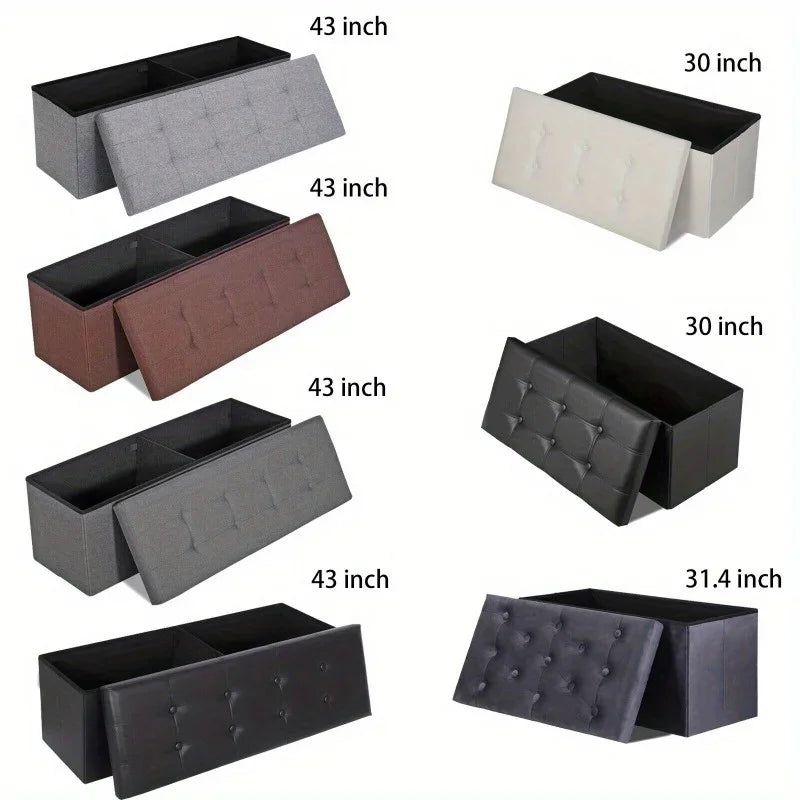 Storage Ottoman Bench, Foot Rest Stool for Bedroom, Entryway, Living Room