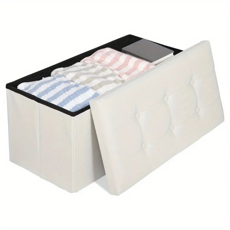 Storage Ottoman Bench, Foot Rest Stool for Bedroom, Entryway, Living Room