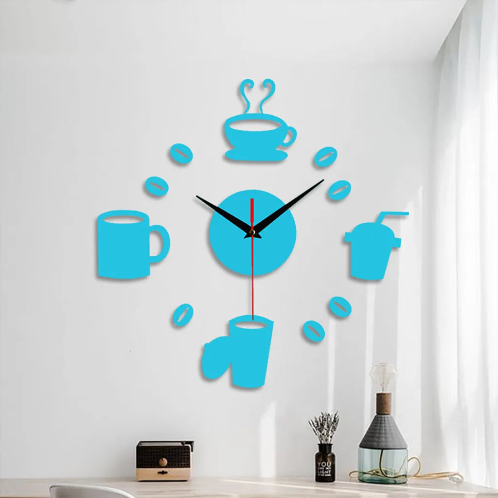 DIY Coffee Cups Kitchen Clock Wall Decor