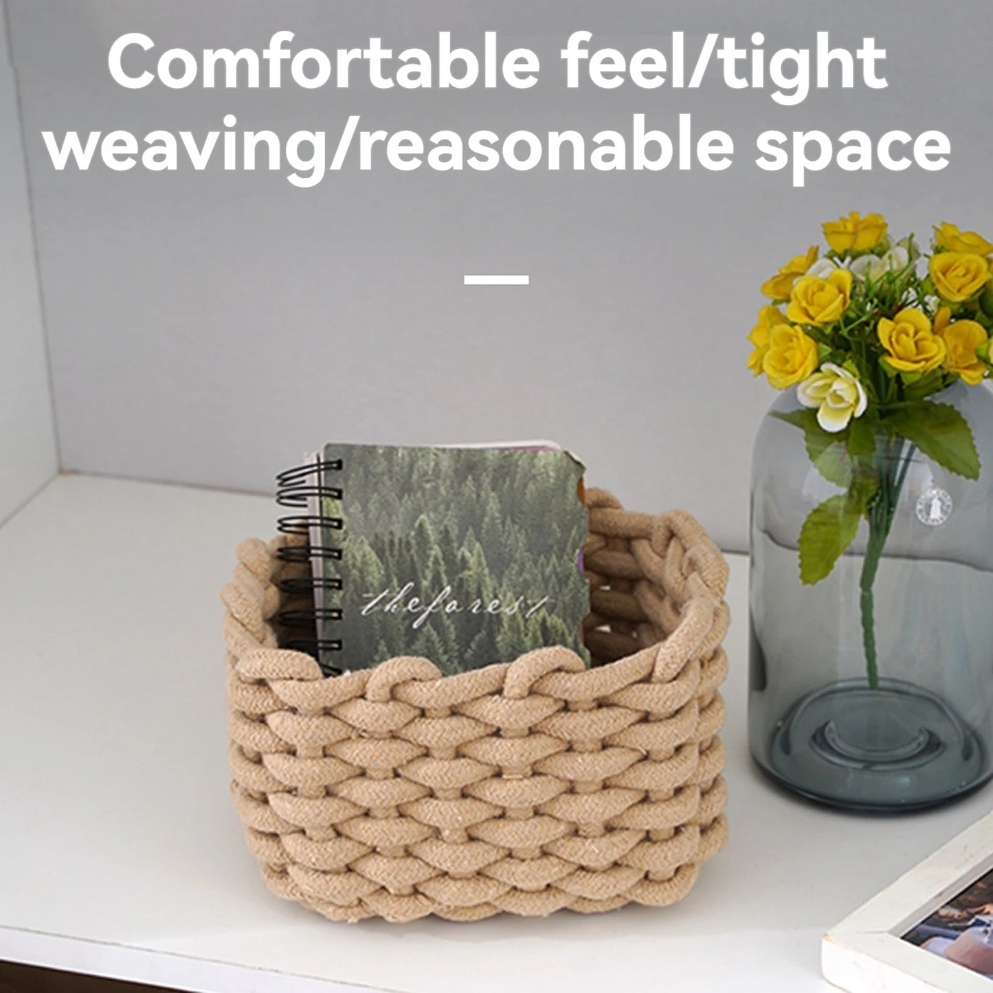 Small Storage Basket, Mini Basket, Cute Small Cotton Rope Woven Basket