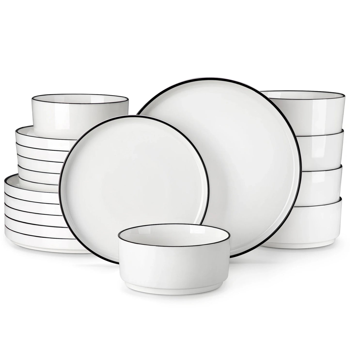 Ceramic Tableware Set 12/16/18/24PCS Dinner Plate, Dessert Plate, Bowl, Dinner Tableware Set Home Party Supply