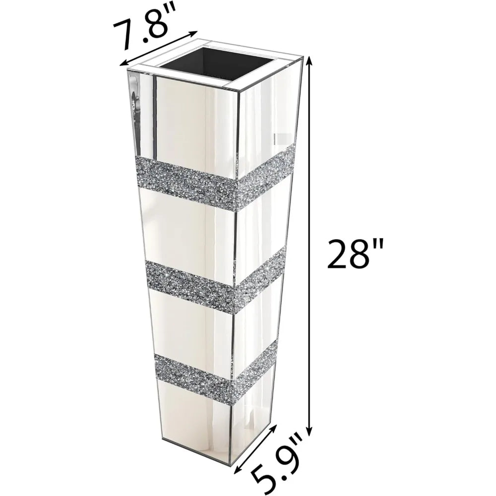 28" Large Crushed Diamond Floor Vase