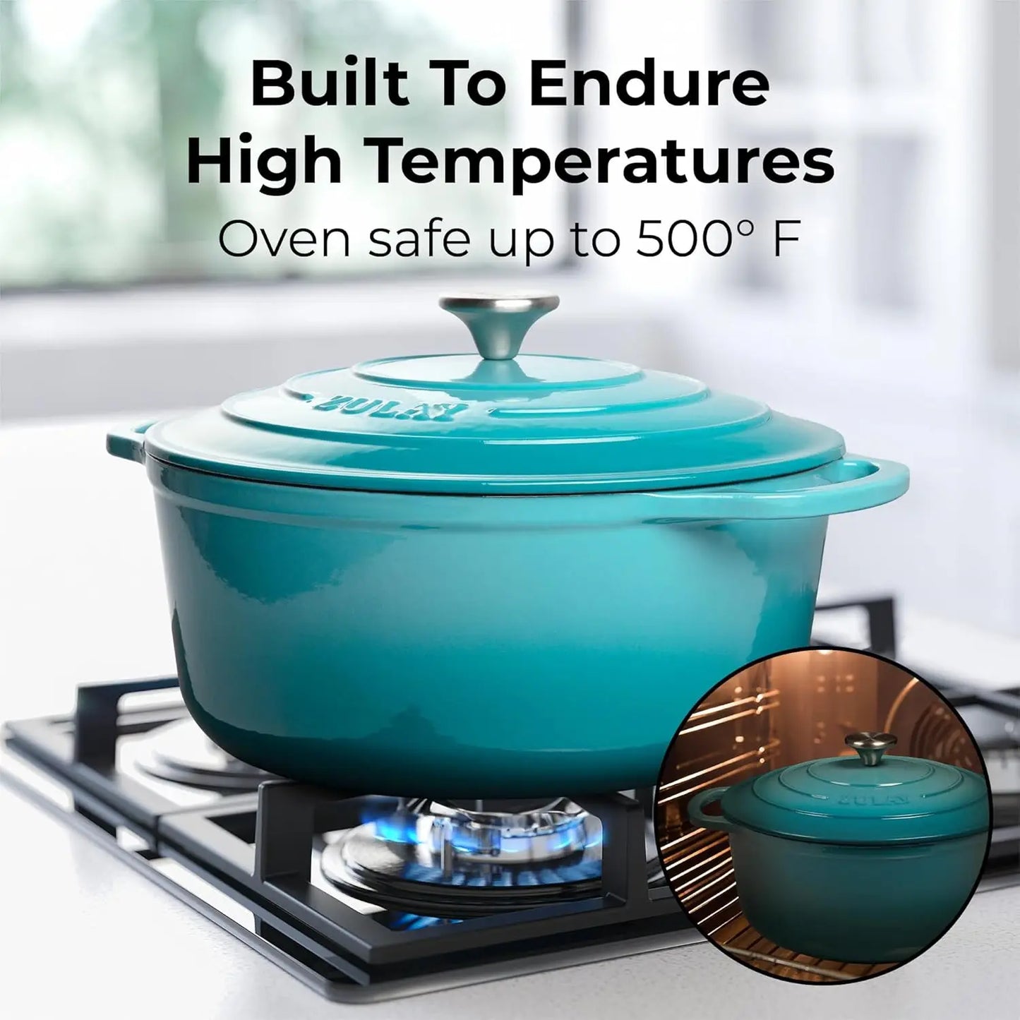 6 Quart Enameled Cast Iron Dutch Oven with Lid