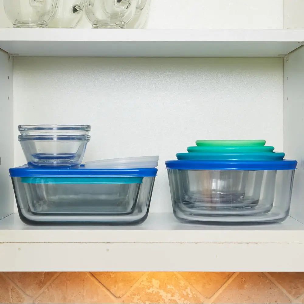 Clear Glass Food Storage Set 20-Piece Bake and Store Kit Leak-Free BPA-Free Kitchen Containers Microwave Safe Dishwasher Safe