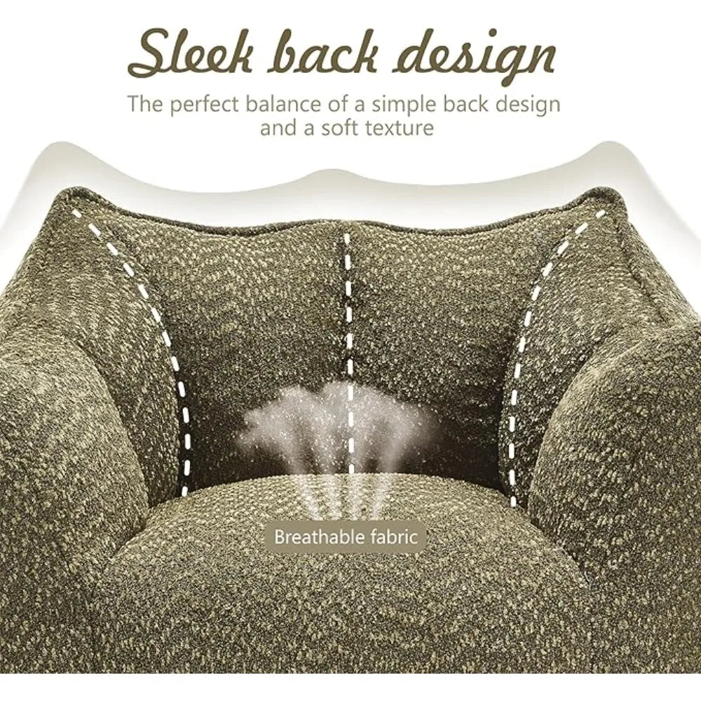 47" Bean Bag Chairs Large Bean Bag Couch for Adults Stuffed Sofa Chair