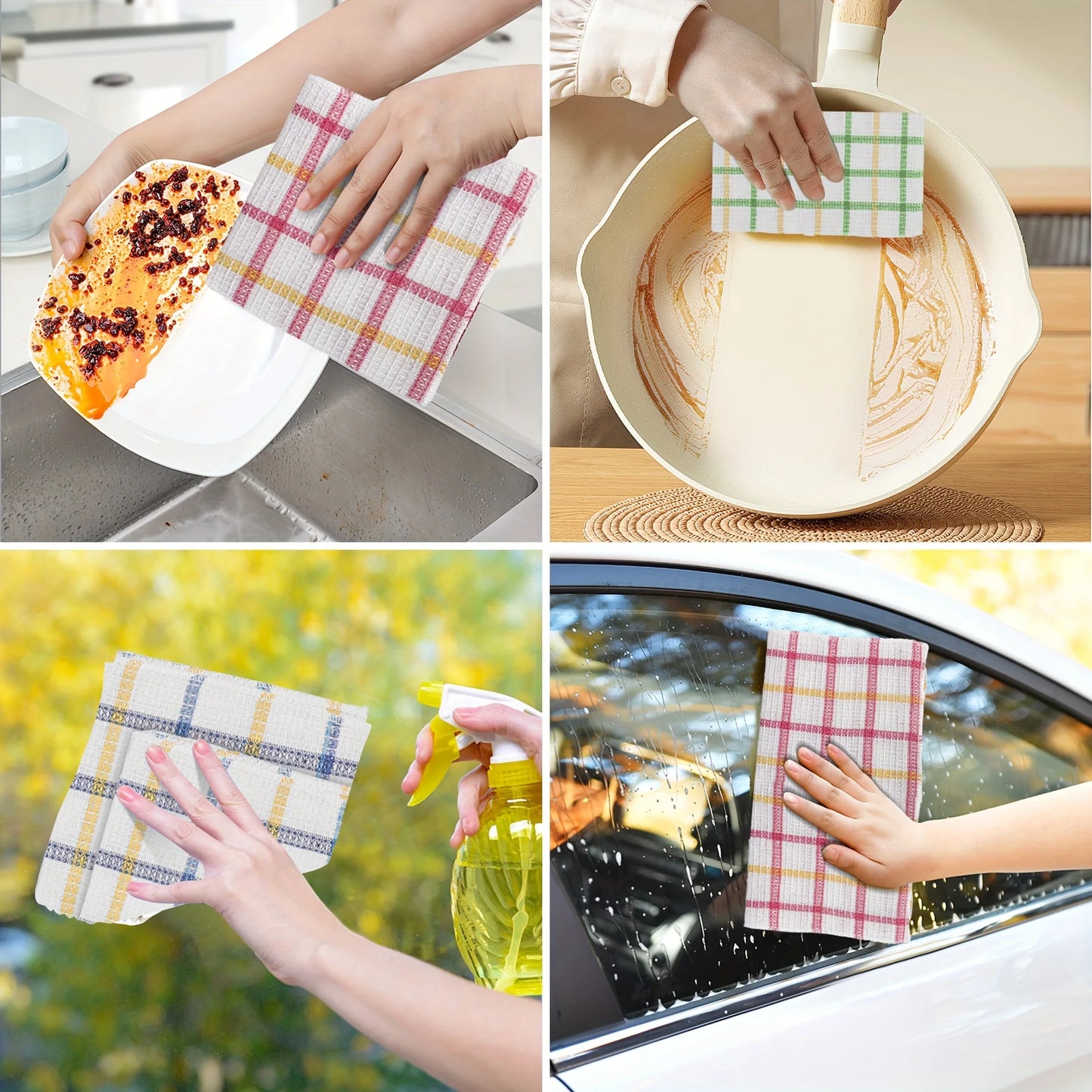 12pcs Kitchen Dish Cloths, Soft Absorbent Dishwashing Towel