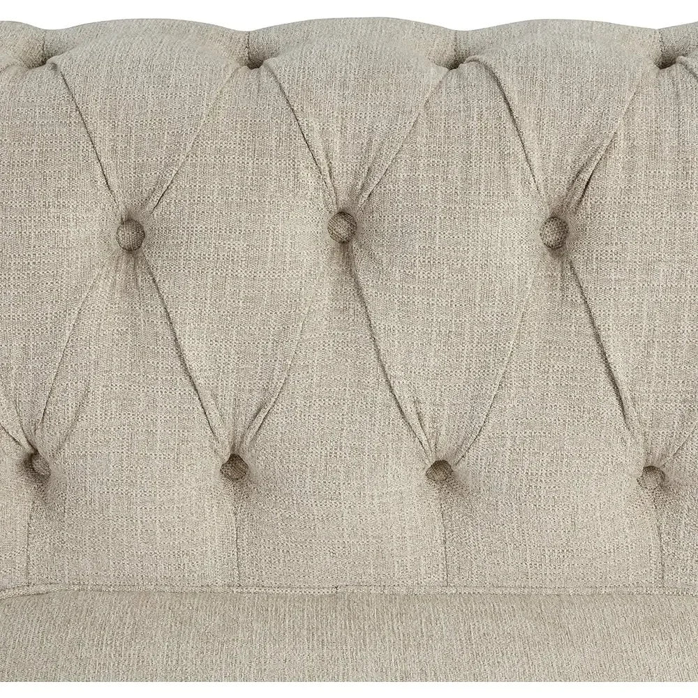24'' Deep Seat Sofas Couches Pet-Friendly Linen Chesterfield Tufted Sofas, Beige