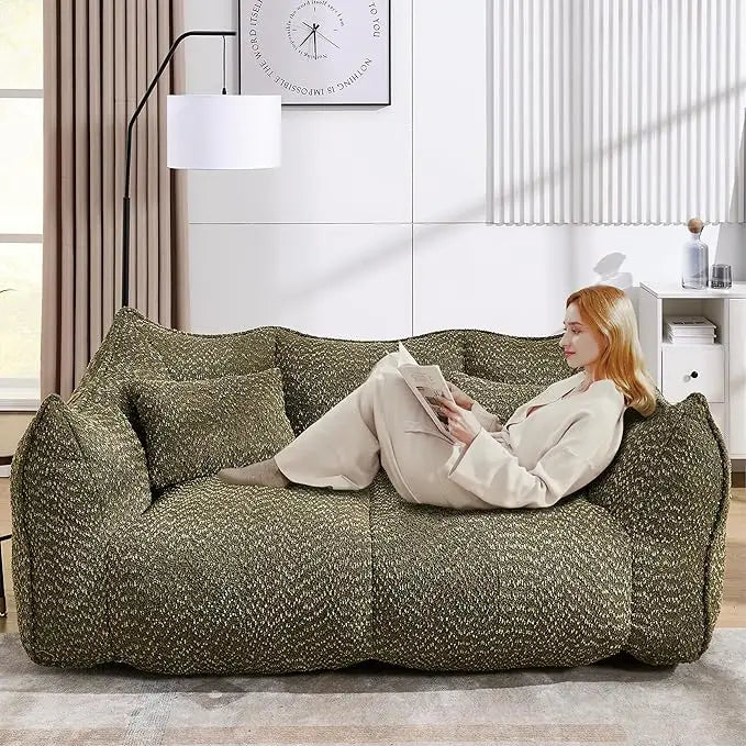 47" Bean Bag Chairs Large Bean Bag Couch for Adults Stuffed Sofa Chair