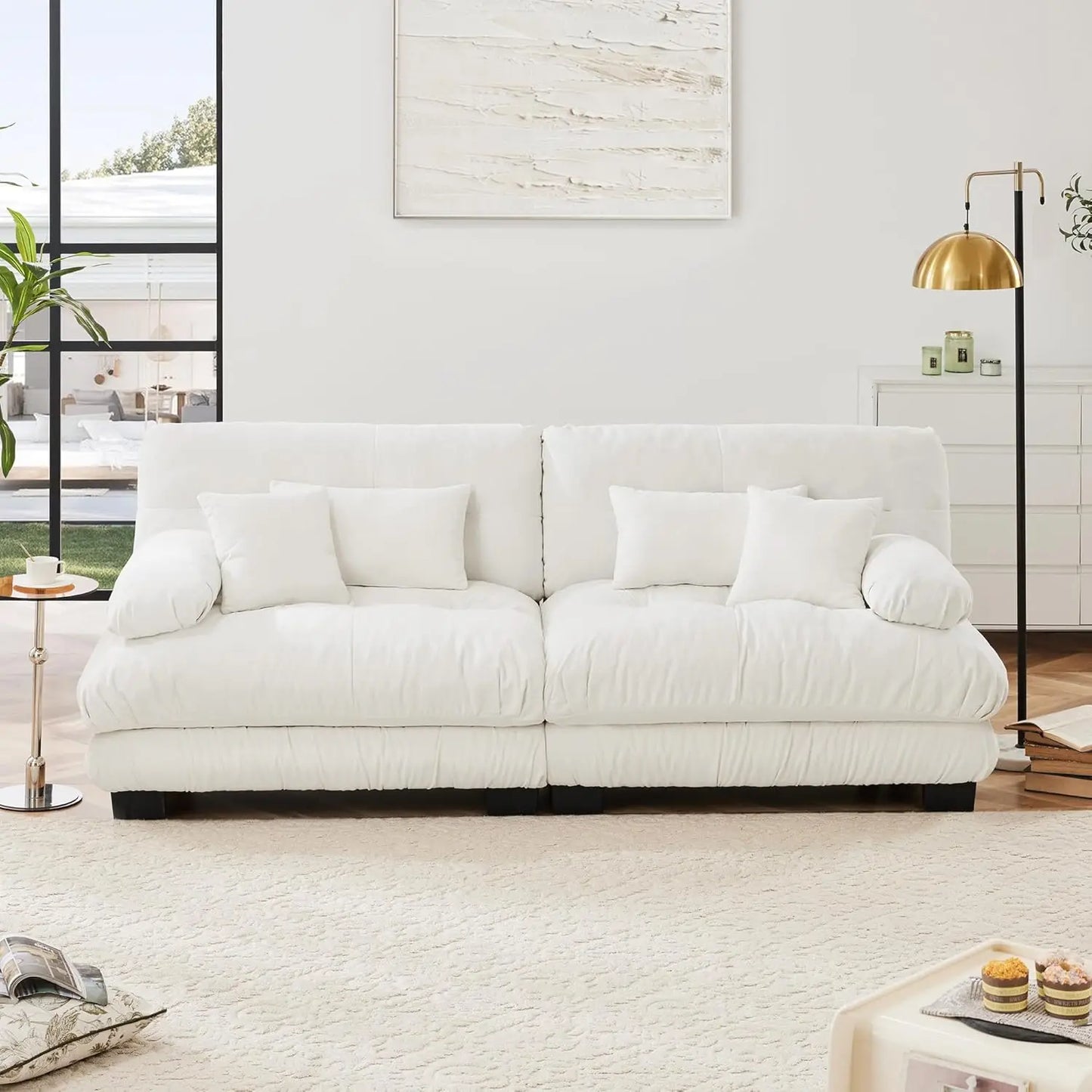 94.4 Inch Comfy Chenille Cloud Oversized Modular Sectional Sofa, Couches for Living Room