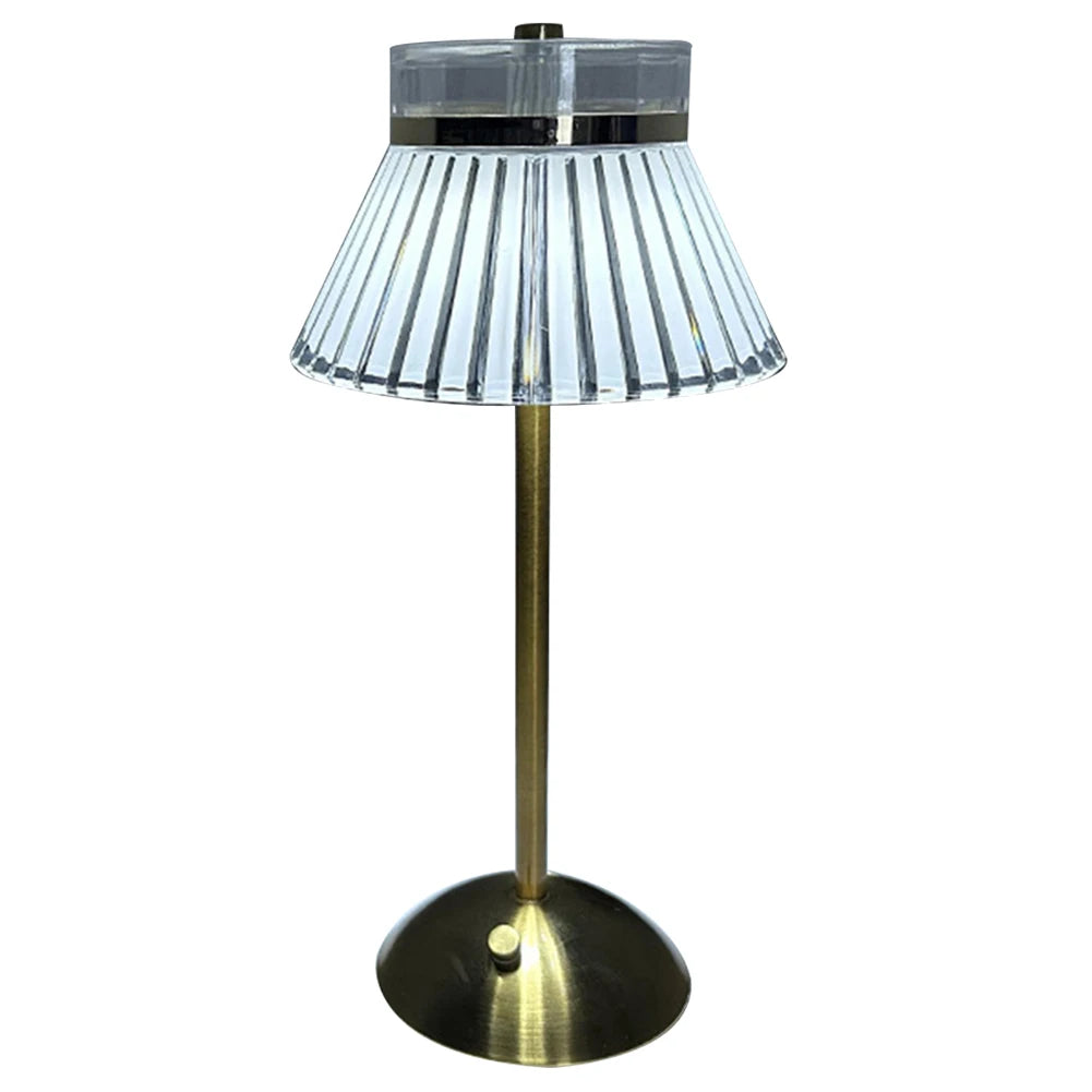 Crystal Table Lamp Metal Base Eye Protection Night Light Rechargeable