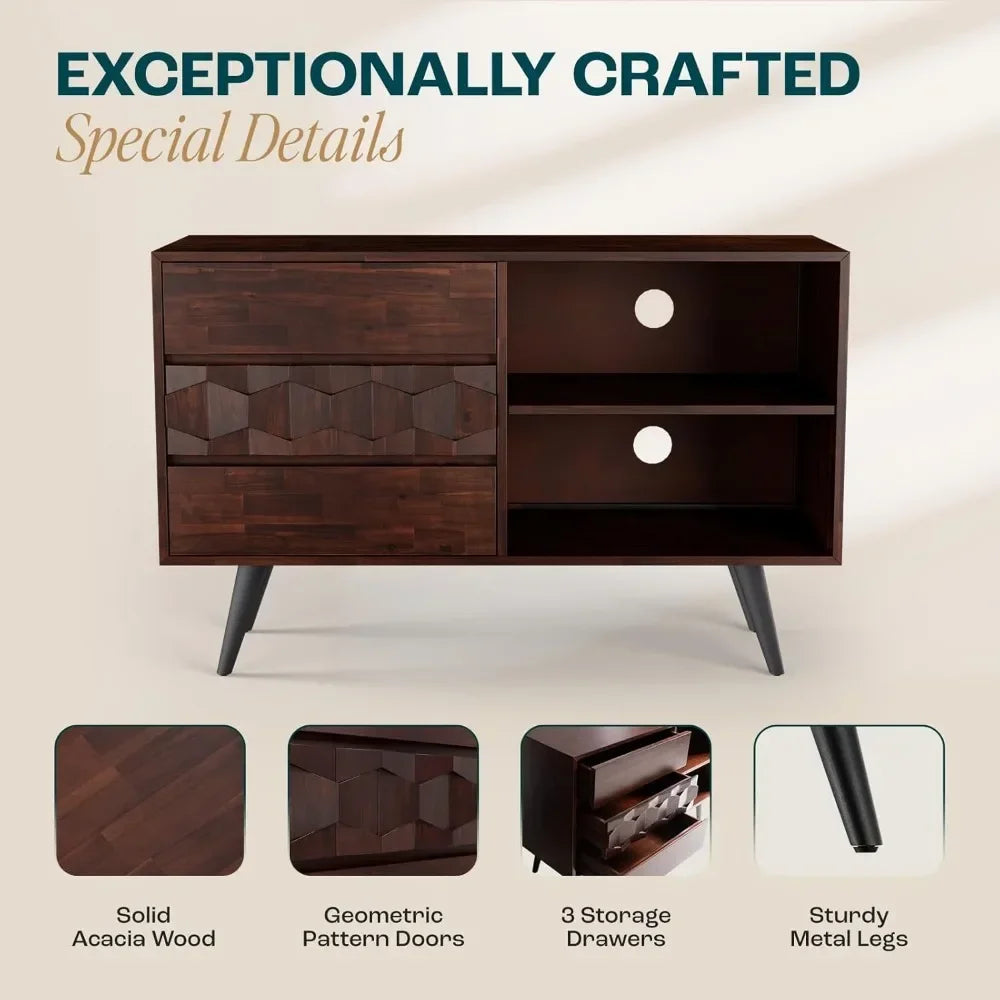 Modern 45 Inch Solid Wood TV Stand