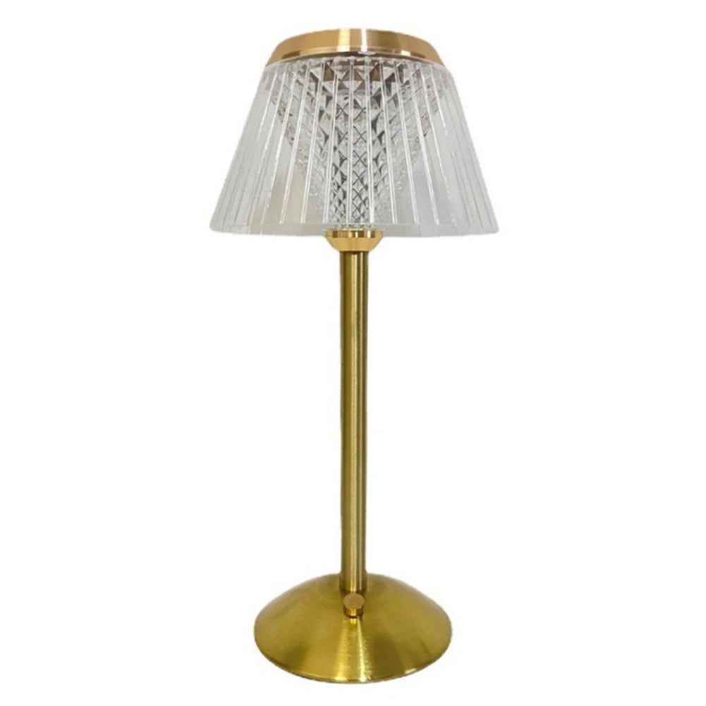 Crystal Table Lamp Metal Base Eye Protection Night Light Rechargeable