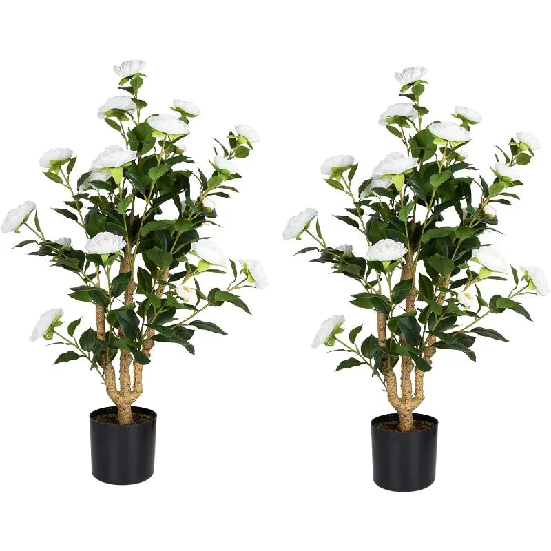 2 Pack Artificial Camellia Tree