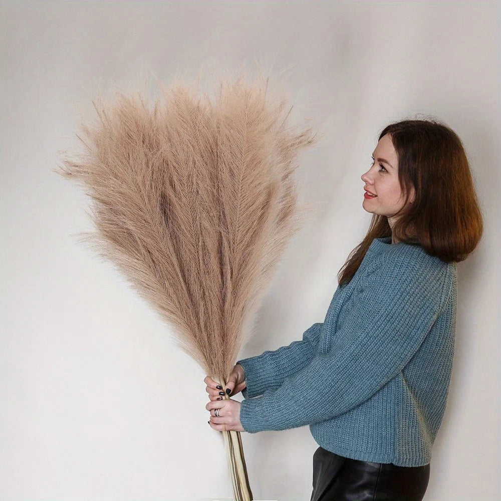 4 Pcs Artificial Pampas Grass Large Stems 43'' Tall