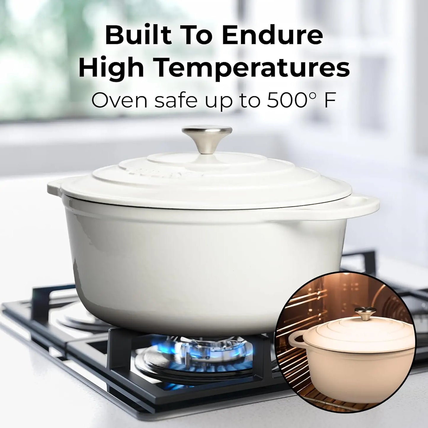 6 Quart Enameled Cast Iron Dutch Oven with Lid