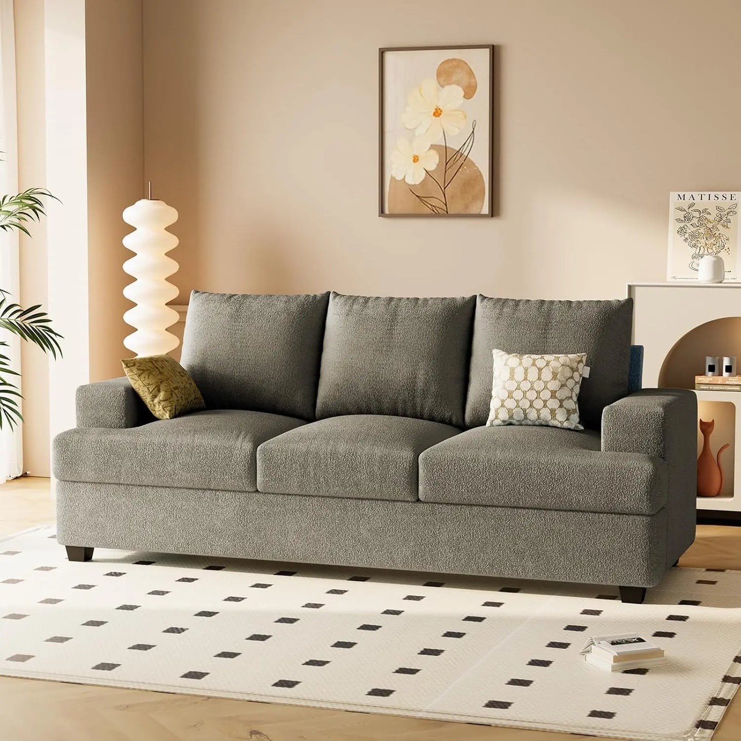 89" Sofa Couch with Extra Deep 3 Seats, Tool-Free Setup Sofa Bed