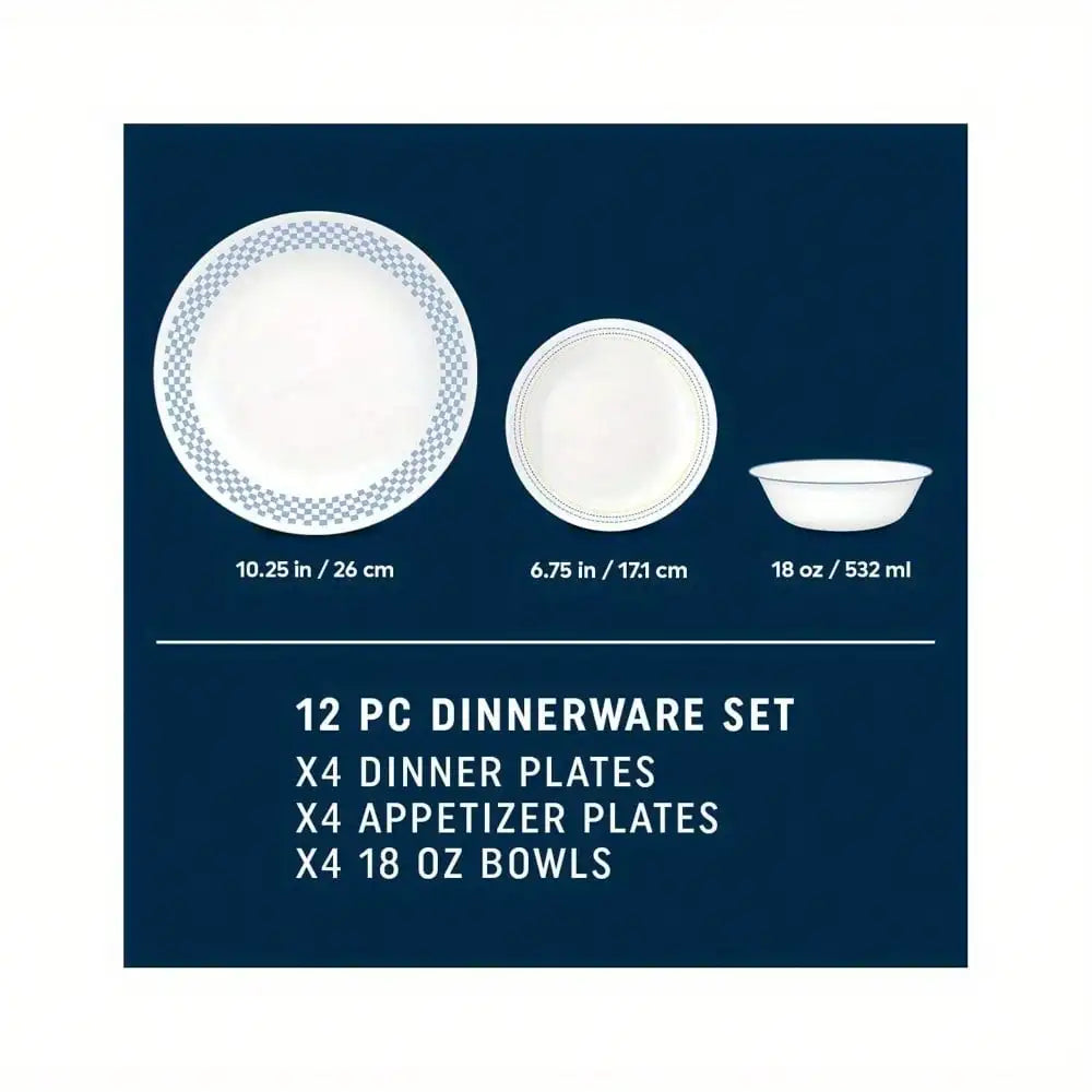 2-Pc Dinnerware Set, Serves 4, suitable for friends gathering, birthday party, family dinner, suitable for housewarming gift
