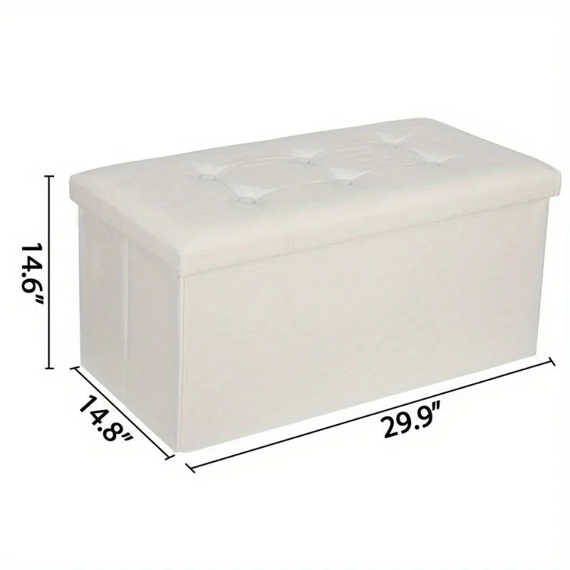 Storage Ottoman Bench, Foot Rest Stool for Bedroom, Entryway, Living Room