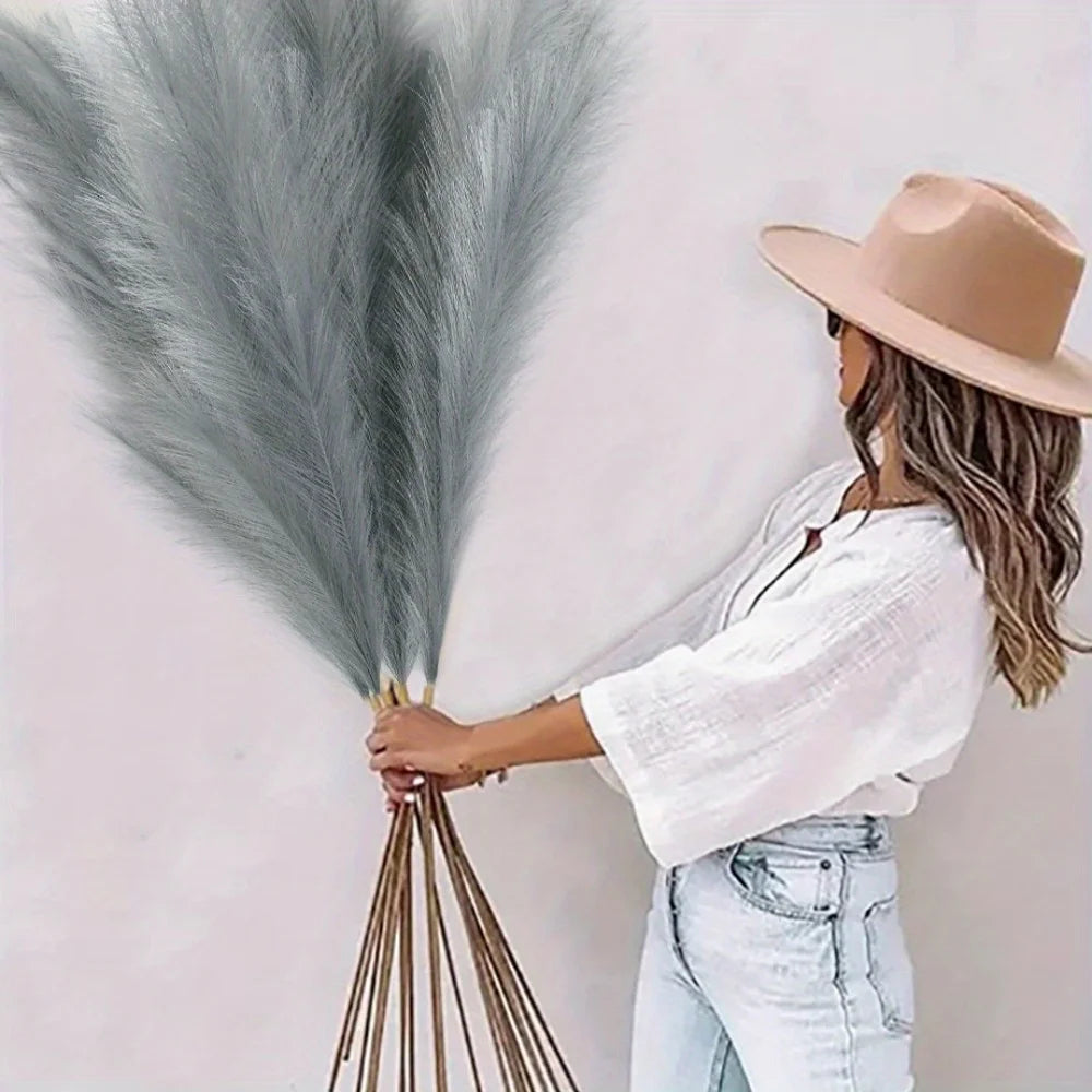 4 Pcs Artificial Pampas Grass Large Stems 43'' Tall