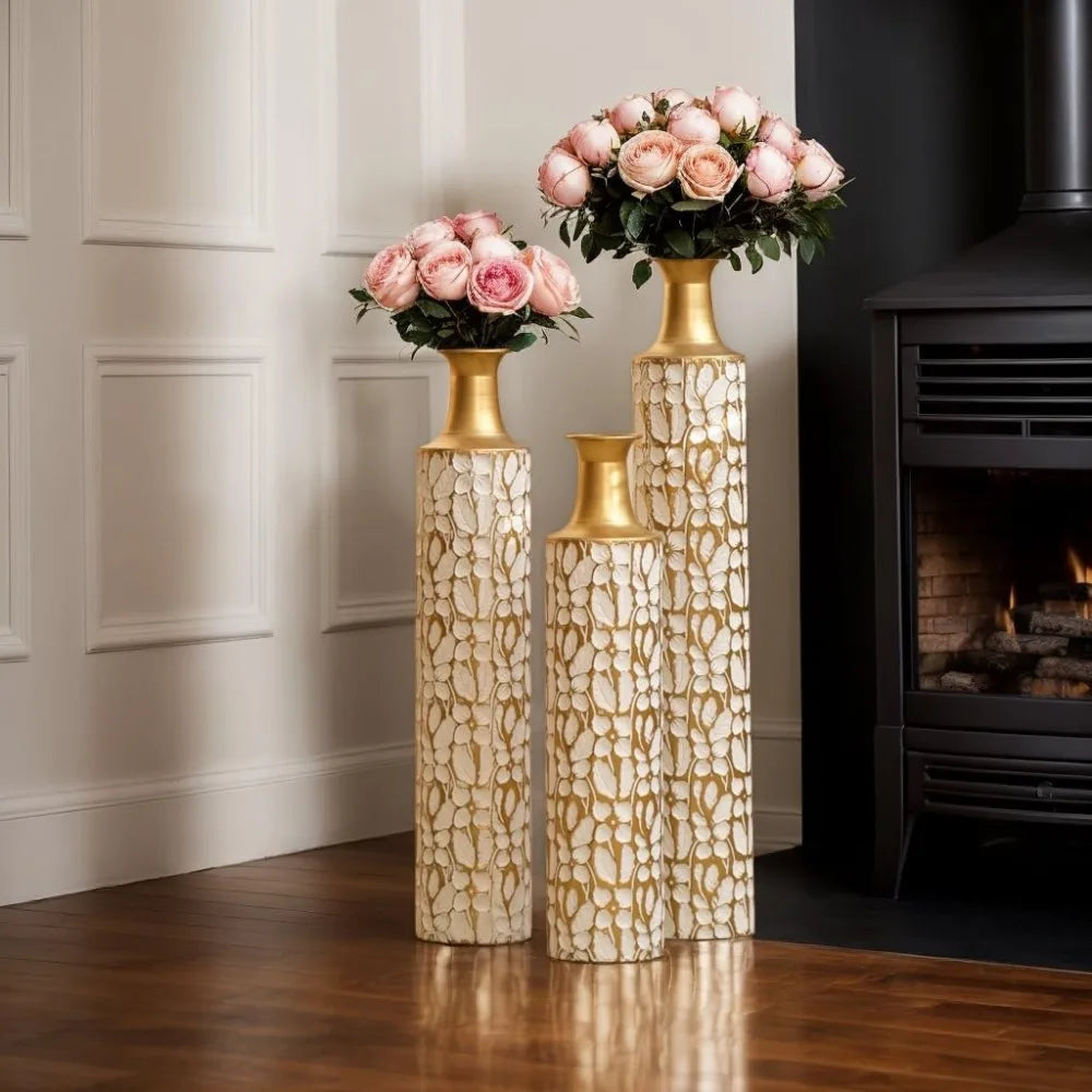 Large Gold Floor Vases Set of Inch Tall Decorative Vase for Home Decor