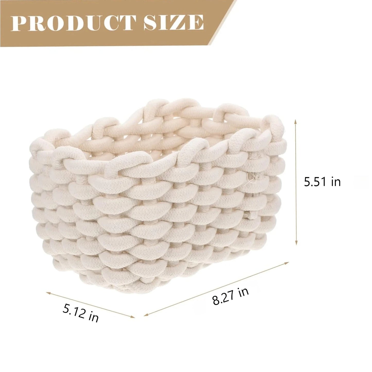 Small Storage Basket, Mini Basket, Cute Small Cotton Rope Woven Basket