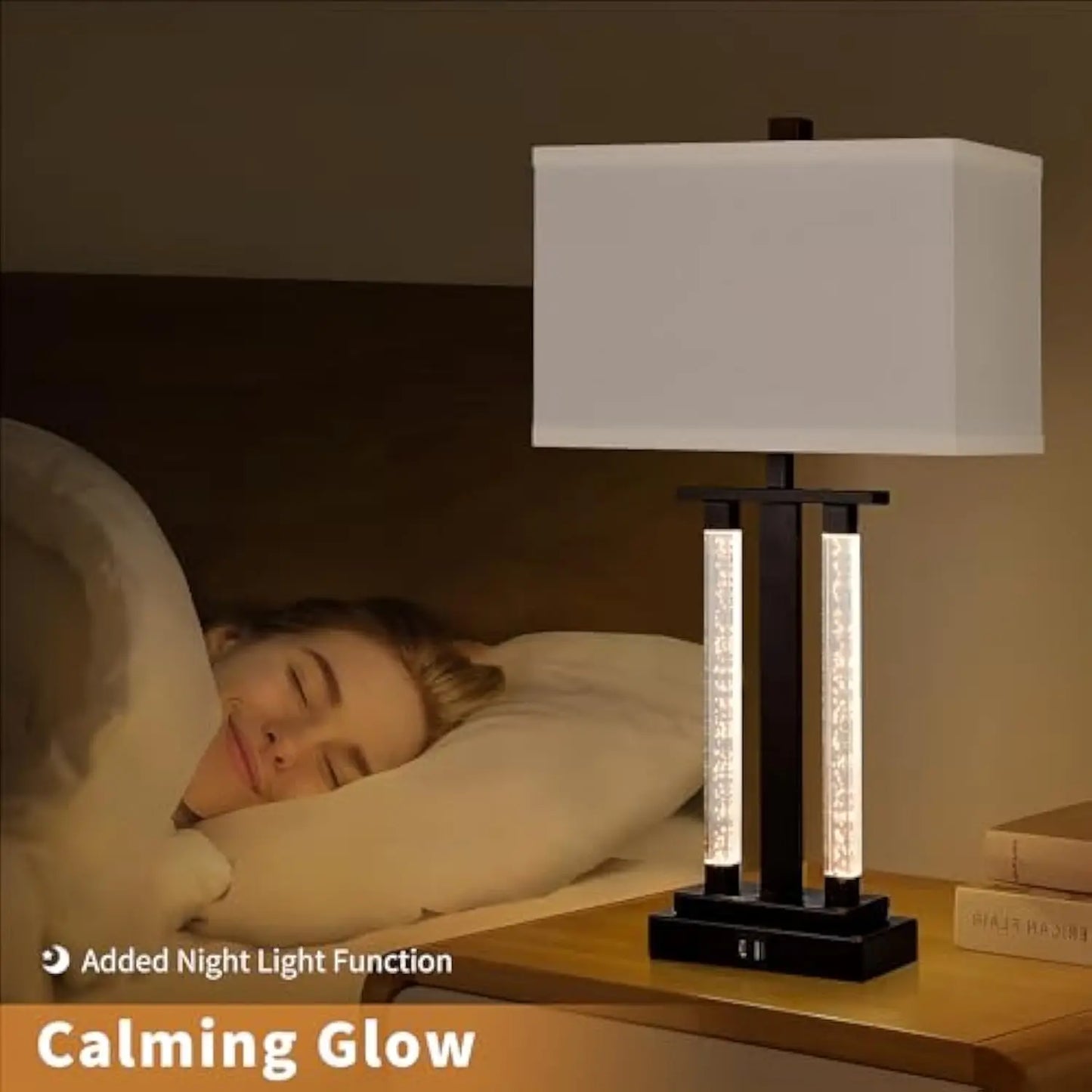 Modern Table Lamps Set of 2, 3 Way Lighting Modes Bedside Table Lamps for Bedroom