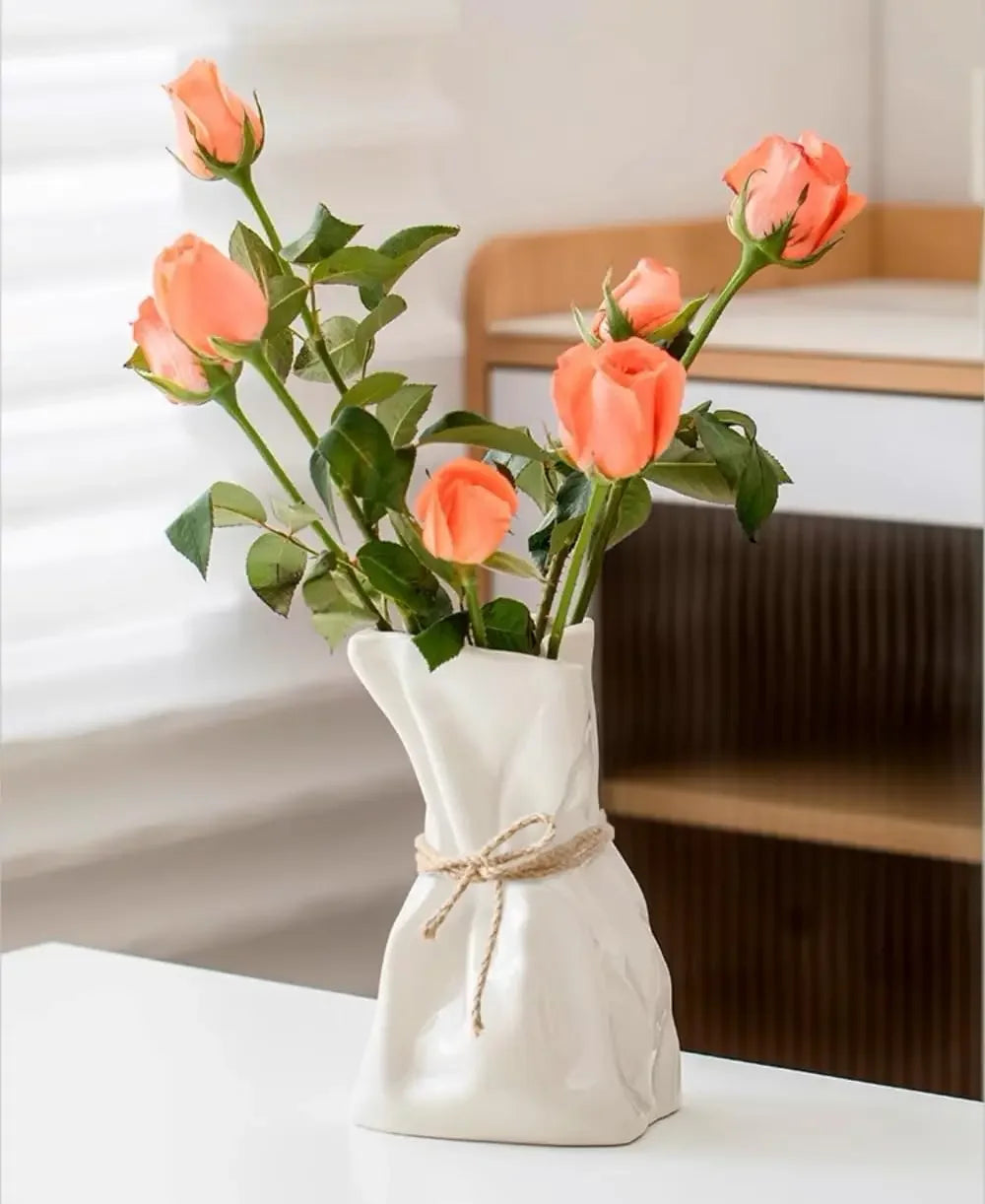 6 inch small glass vase, irregular transparent vase
