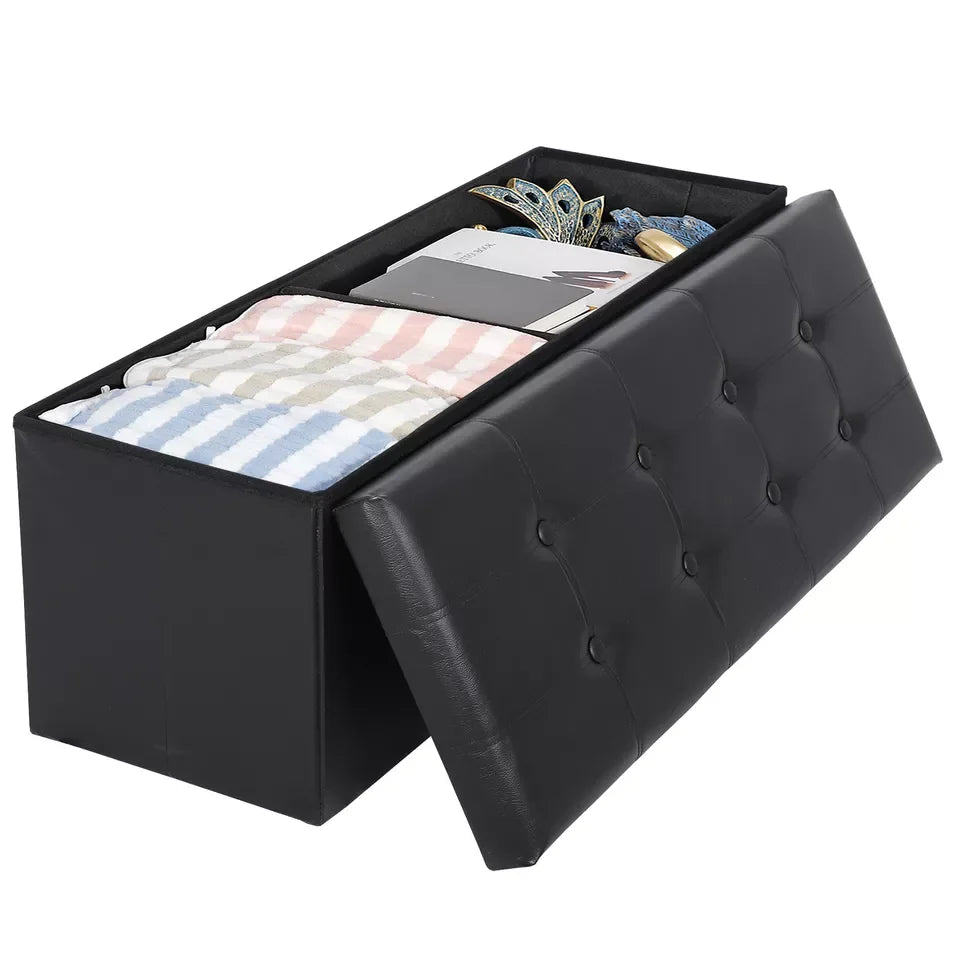 Storage Ottoman Bench, Foot Rest Stool for Bedroom, Entryway, Living Room