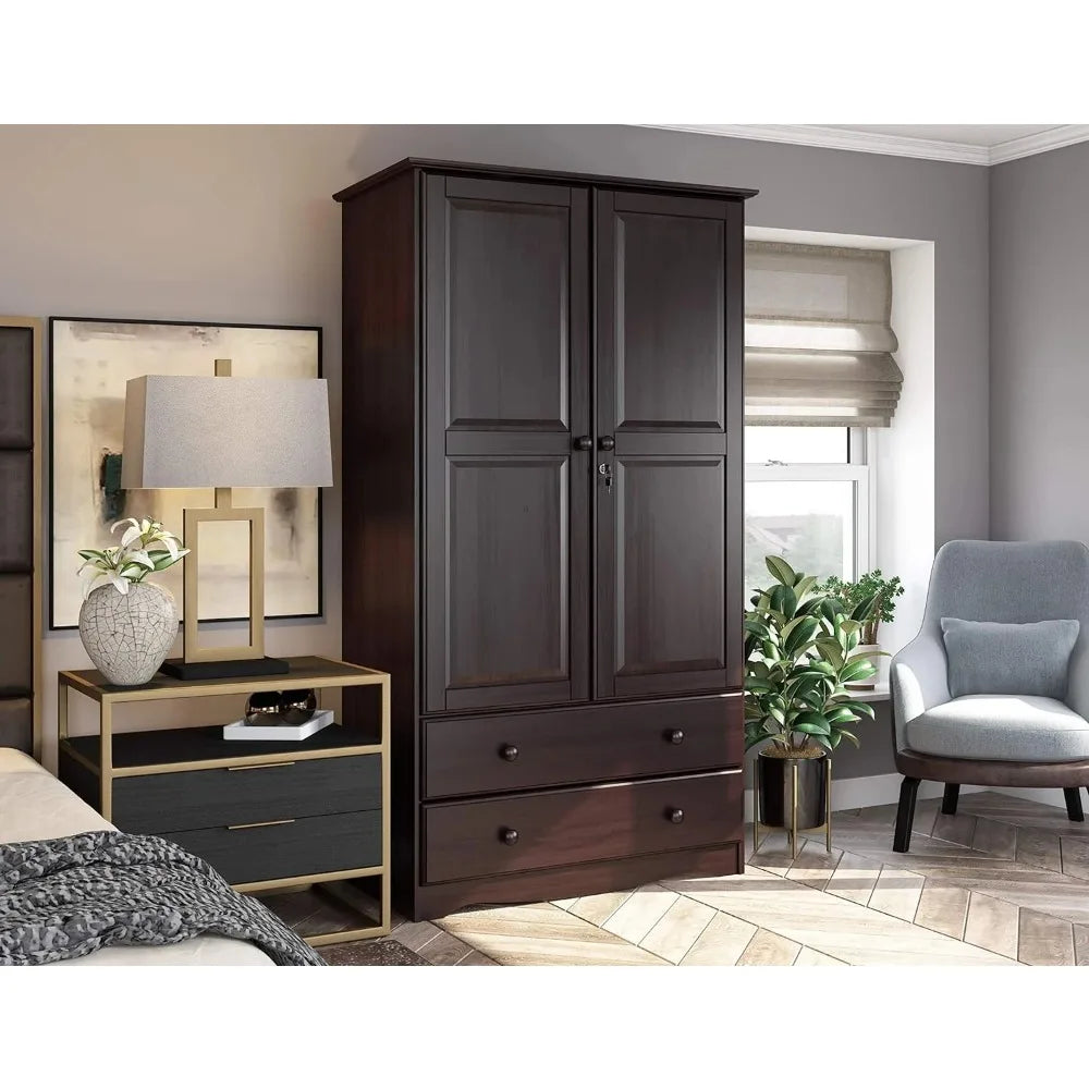 Dressing Table Wardrobe Closet with Doors Large Cabinet with Shelves, Organizer Cabinet Dresser for Bedroom