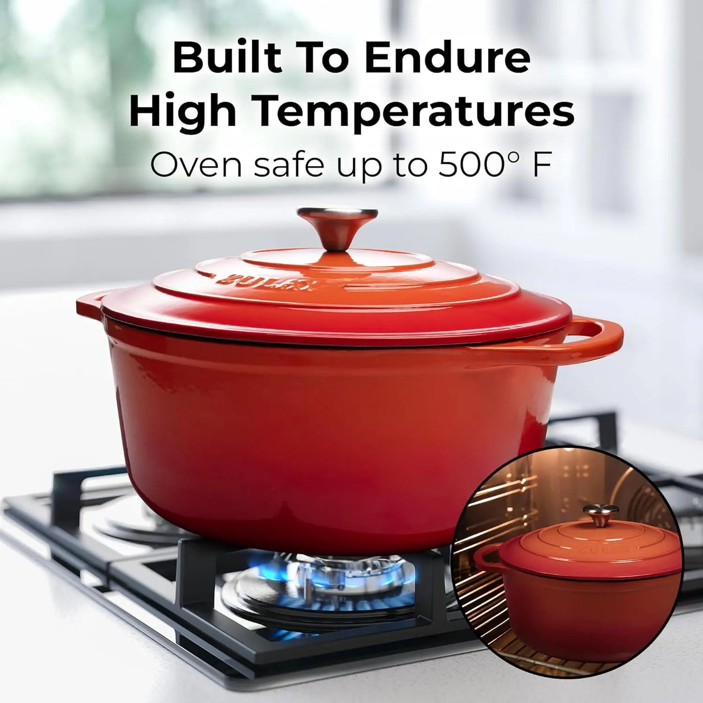 6 Quart Enameled Cast Iron Dutch Oven with Lid