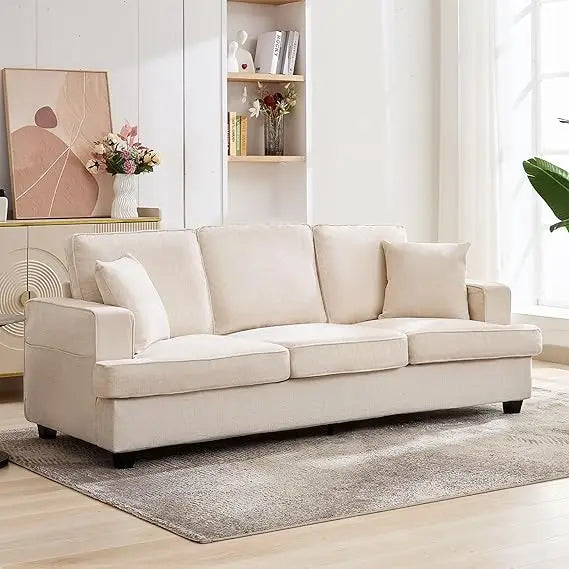 Sofa Couch for Living Room, Loveseat Sofa with Extra Comfy Deep Seat, Mid Century Comfortable 3 Seater Couch for Home Bed