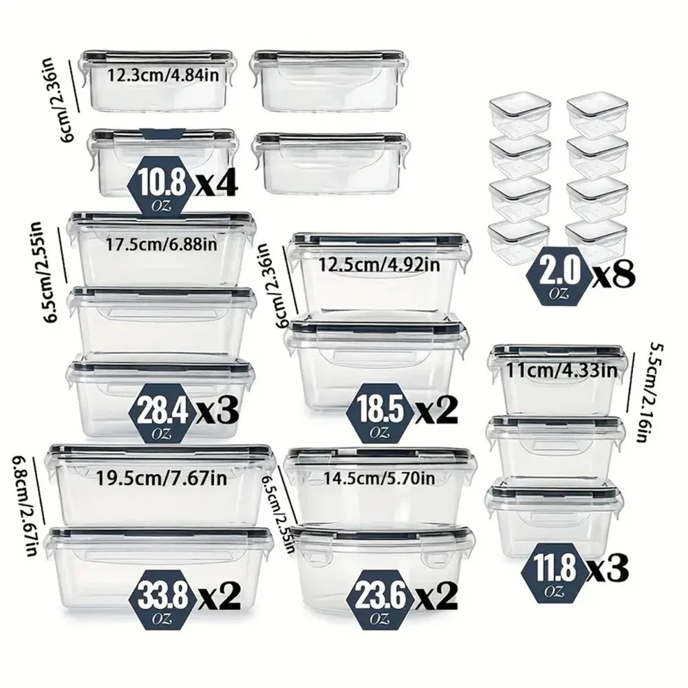 24pcs Kitchen Storage Container Set - Dishwasher Safe, Reusable Plastic Bins with Flip Lids for Fruits, Vegetables & Meats