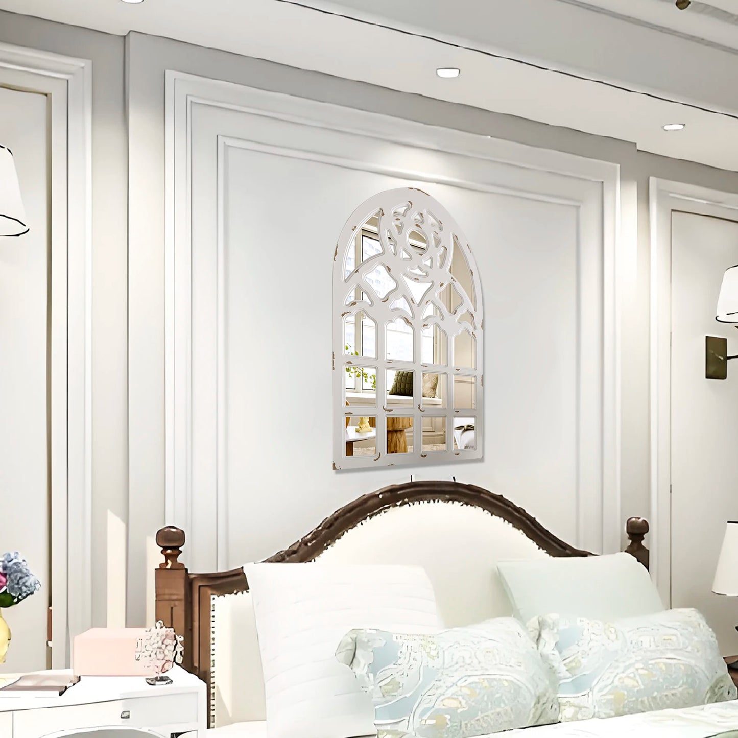 Decorative with Wood Framed,Large Retro Farmhouse Mirrors for Kitchen, Entryway ,Living Room