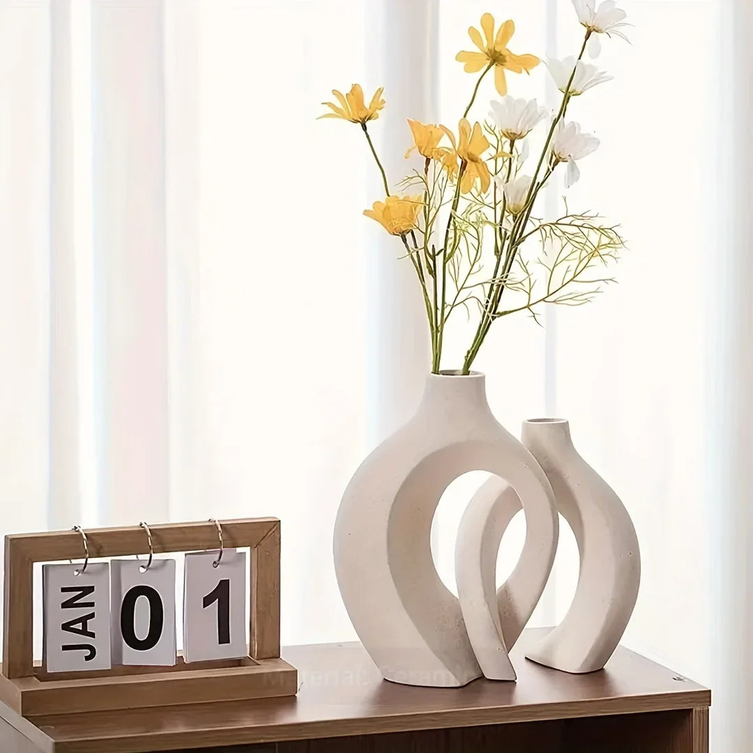 2pc ceramic vase artwork, living room bedroom study cafe and other decorations