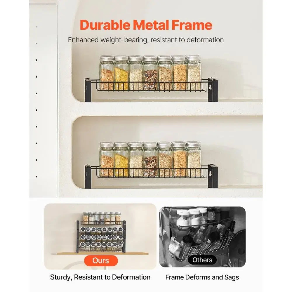 Spice Rack Organizer for Kitchen for cabinet and Countertop Seasoning Storage Organizer