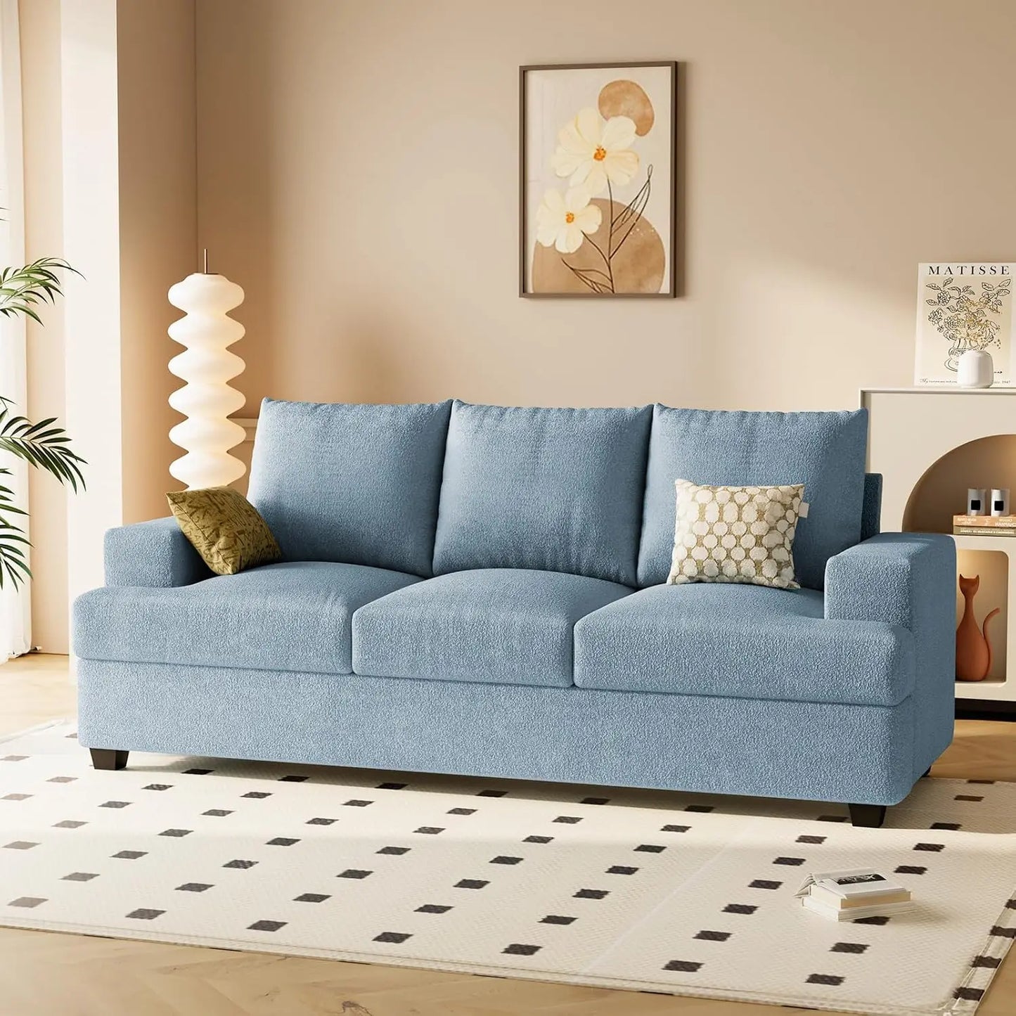 89" Sofa Couch with Extra Deep 3 Seats, Tool-Free Setup Sofa Bed