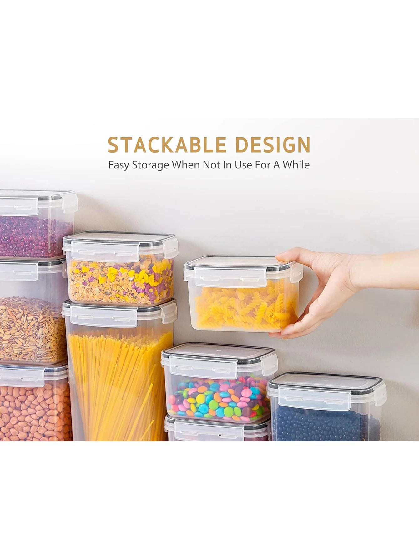 3pcs kitchen gadgets,Food storage containers with LIDS, kitchen pantry organization and storage, dry food